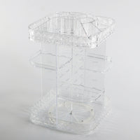 360 Rotating Makeup Organiser Storage, Clear Acrylic Multi Compartment Cosmetic Box, for Vanity Table Bedroom Dresser
