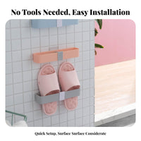 DrillDrilling Not Required Installation Slipper Holder Draining Design Shoe Organizer Space-Saving Wall Rack Waterproof for Homeowners, RV Owners, Bathroom, Entryway, Dorm Room, Bedroom