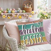 Easter Bunny Pillow Cover Festive Design Easter Pillow Cover Farmhouse Bunny Pillowcase for Homeowners, Party Hosts, Couch, Living Room, Bedroom