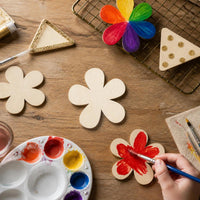 Laser Cut Geometric Wooden Shapes for Crafts and Decoration