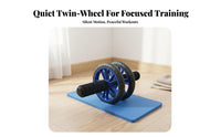 Non-Slip Comfortable Grip Ab Roller Portable Design Twin Wheel Ab Roller Knee Pad Included Abdominal Wheel Long-Lasting Construction for Beginners, Home Gym