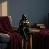 Hooded Scholar Statue Unique Scholar Figurine Intricate Ornament for Collectors