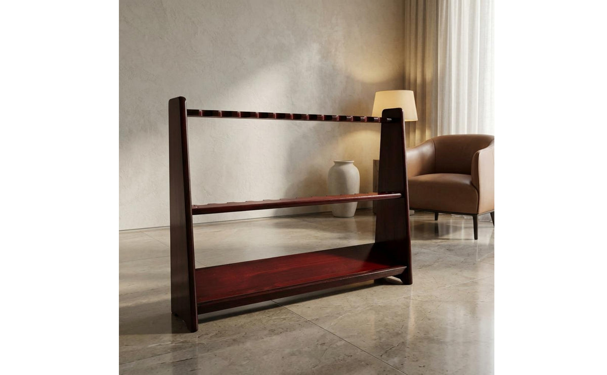 Floor-Standing Cue Rack 12 holes Wood Cue Rack Furniture-Grade Pool Holder