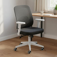 Rocking Function Ergonomic Mesh Chair Silent Wheels Ergonomic Mesh Office Chair Long-Lasting Construction Cushioned Foam Seat for Students, Study Room