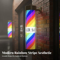 Rotating Barber Pole Light Super Bright LED Rainbow Barber Pole High Brightness Rotating Hair Salon Sign for Barbers, Outdoor, Storefront