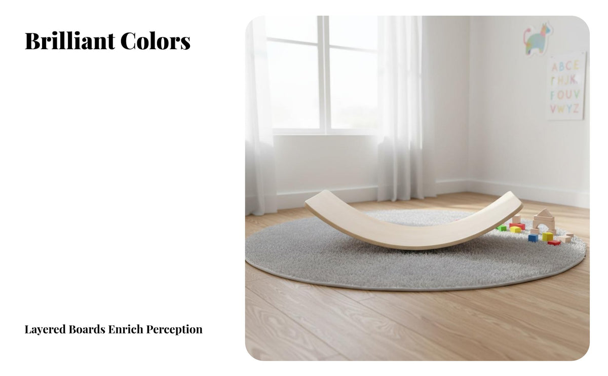 Develops Physical Skills Wooden Balance Board Unrestricted-Ended Play Wooden Wobble Board Multi-Purpose Child-Centered Rocker Toy Versatile for Toddlers, Indoor, Playroom
