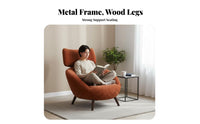 Minimalist Design Upholstered Highrear Armchair Signature design Upholstered highrear armchair Textured Upholstery Single Sofa Thick Cushioned for Adults, Homeowners, Book Lovers, Bedroom, Lounge Area, study corner, Home Office