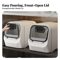 Rice Storage Container Humidity-Resistant Airtight Grain Bin Food-Grade Material Sealed Grain Dispenser for Countertop, Cabinet
