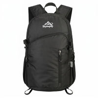 Lightweight Backpack Side Pockets Daypack Zippered Backpack Textured Woven Textile Lightweight Daypack Mesh Reinforcement