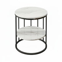 Light Luxury & design curved based End Table Space-Saving Household Furniture Multi-Functional Snack Stand Minimalist Design for Apartment Dwellers, telecommuting Workers, Living Room, Bedroom, Small areas, Home Office