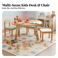 Multi-Functional Peanut Shaped Activity Table Multifunctional Adjustable Height Activity Table Rounded Corners Solid Wood children's Desk Polished Edges for Toddlers, Preschoolers, Kindergarten, Mealtime, Playroom, Arts & Crafts