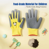 TPE Kids Outdoor Work Gloves, Cartoon Protective, Anti-Puncture, Breathable, For Gardening, Beach, Picking