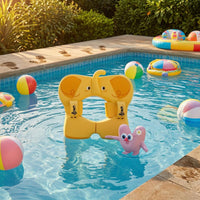 Front Opening Underarm Baby Swim Collar Printed Face Elephant Swim Collar Pastel Infant Pool Buoy Soft for Babies, Bath