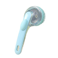 Cat Brush and Dog Brush for Grooming, Soft Silicone Shampoo Brush with Ergonomic Handle, Circular Brush Head for Dog Bath, Short Haired Pets