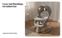 Automatic Rocking 4-in-1 Electric Cradle Adjustable Backrest Electric Baby Bouncer 5-Point Safety Harness Infant Seat Portable Design for Newborns, New Mothers, Nursery, Rest Time, Playtime, Living Room