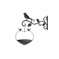 Vintage Design Wrought Iron Bird Feeder Decorative Wall Mounted Bird Feeder Outdoor Use Garden Decor Rust Resistant for Patio, Backyard
