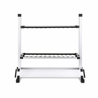 Fishing Rod Rack Freestanding Fishing Rod Rack with EVA Slots Gear Storage Stand Aluminum Organizer Double-Sided for Anglers