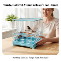 Narrow Wire Spacing Square Finch enclosure Easy to Clean avian Housing dependable-latch Avian House Lightweight for Indoor, Indoors, Balcony, Living Room