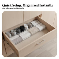Cut to Size Adjustable Drawer Divider Versatile Cuttable Drawer Partition Multi-Purpose for Homeowners, Students, Dresser, Bedroom, Bathroom