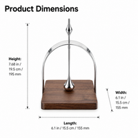 Napkin Holder for Table, Serviette Holder with Polished Metal & Walnut Base, Freestanding Serviette Holder for Kitchen, Dining Table Decor