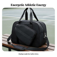 Paddle Racket Bag Waterproof Large Capacity Tennis Tote Water-Resistant Racket Bag Shoe Compartment for Athletes, Travel, Gym