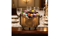 Vase Embossed Metal Vase Decorative Vessel for Decorators, Dining Table, Mantel
