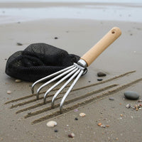 Mesh Net Shellfish Rake Heavy Duty Clam Rake Stainless Steel Sea Gathering Tool Sharp Teeth for Adults, Shoreline, Shore Pool