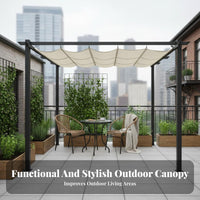 Retractable Canopy Pergola Protection Retractable Pergola Shade Cover Stable Frame Garden Gazebo Kit for Homeowners, Backyard, Poolside, Greenhouse