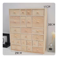 Wooden Drawer Organizer Multiple Drawers Wood Desktop Organizer Rectangular Small Drawer Storage Box