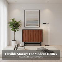 Modern Buffet Cabinet Versatile Wood Storage Credenza Sturdy Construction Modern Accent Cabinet for Homeowners, Adults, Bedroom, Kitchen, Hallway