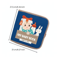 Book with Removable Doll Engaging Quiet Book with Doll Portable Crinkle for Babies, Car Travel, Stroller