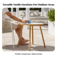 Weather Resistant Woven Rope Dining Set Long-Lasting Rope Weave Garden Furniture Comfortable Seating Outdoor Table and Chair Set Easy to Clean for Hotel Managers, Business Owners, Resort, Courtyard, Backyard, Porch