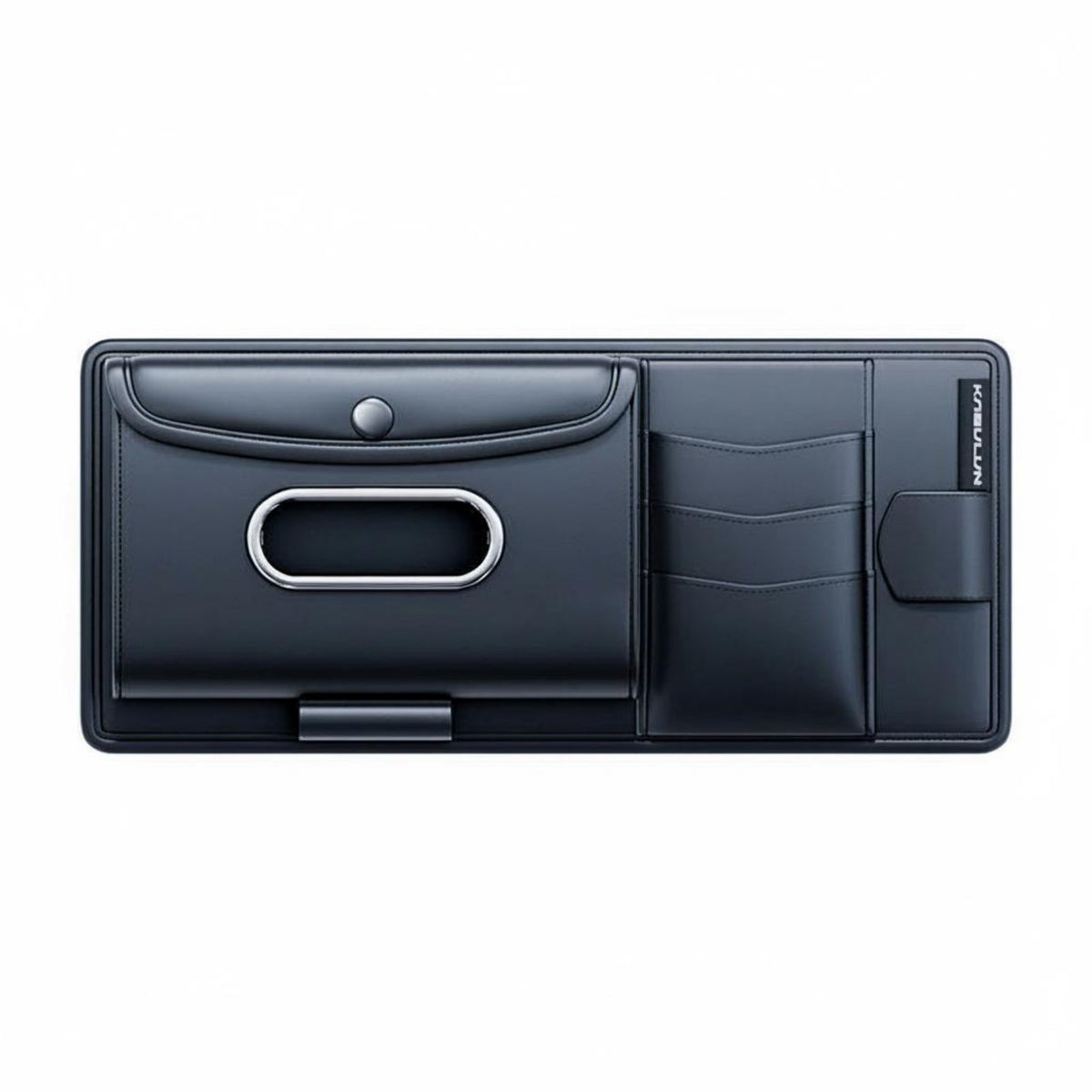 Car Sun Visor Storage Pouch Multi-Functional Leather Sun Visor Pouch Space Saving Automotive Accessory