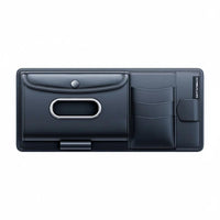 Car Sun Visor Storage Pouch Multi-Functional Leather Sun Visor Pouch Space Saving Automotive Accessory