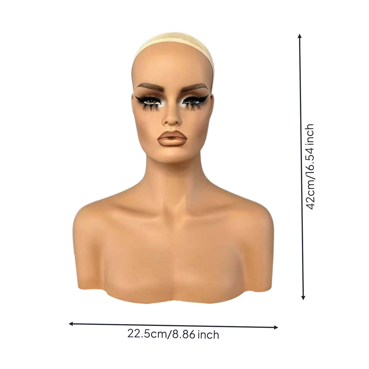 Hairpiece Mannequin Head Sturdy PVC Bust Mannequin Head Center Part Display hairpiece display stand