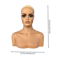 Hairpiece Mannequin Head Sturdy PVC Bust Mannequin Head Center Part Display hairpiece display stand