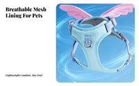 Adjustable Straps Angel Feather Dog Harness Lightweight Dog Chest Vest Long-Lasting Design for Daily Walks, Outdoor Adventures, Photoshoots