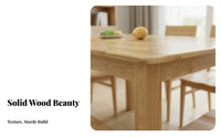Solid Wood Dining Table Space Saving Rubber Wood Dining Set Square Wooden Table for Homeowners, Families, Morning Meal Corner, Cafe, Living Room