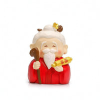 Painted Resin Figurine Spiritual Deity Figurine with Accessories Miniature Deity Statue Colorful Compact for Collectors, Desk