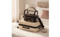 Easy to Clean Makeup Bag with Adjustable Dividers Multi-Compartment Makeup Bag with Shoulder Strap Sturdy Cosmetic Organizer Case Smooth Zipper for Vanity
