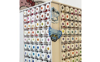 Desktop Bead Jar Holder Space-Saving Rotating Storage Rack Compartmented Storage Rack with Grid Compartments Upright for Hobbyists