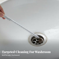 Spiral Bristles Flexible Drain Cleaning Brush Hanging Hole Design Sink Drain Snake Brush for Homeowners, Renters, Bathroom, Toilet, Kitchen