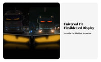 Glowing Eye Car Light USB Powered LED Car Sign Remote Control Flexible LED Array Panel for Truck Drivers, Business Owners