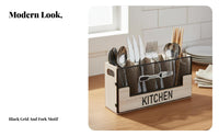 Wooden Utensil Holder Compartmented Design Compartment Silverware Organizer Nordic Design Wooden Silverware Holder for Restaurant, Buffet