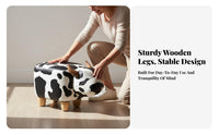 Creature Shape Cow-Shaped Ottoman doubleUse Seat and Decoration Shoe-Changing Bench Multi-Functional Footstool Soft Upholstery for Adults, Home Decorators, Parents, Living Room, Entryway, Bedroom, Playroom