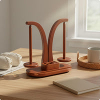 Double-Post-Post Two-axisAxis Yarn Holder Curved Frame Bamboo Yarn Holder Natural Wood Grain Polished Finish