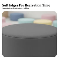 Foliage-Shaped Ottoman Colorful Varieties Playroom Furnishing Water-Resistant Upholstery for Young Children, Parents