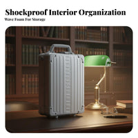 Combination Lock Hard-Sided Briefcase Secure Locking Mechanism Metal Lockbox Sturdy Construction Attache Case Portable Design for Business Travelers, Professionals, Technicians, Travel, Office, Worksite