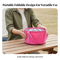 Large Capacity Foldable Water Pail Space-Saving Collapsible Camping Pail Leak-Proof for Campers, Fishermen, Travel, Picnics
