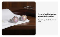 2 Pieces Violet Crystal Glass Cufflinks Long-Lasting Electroplating